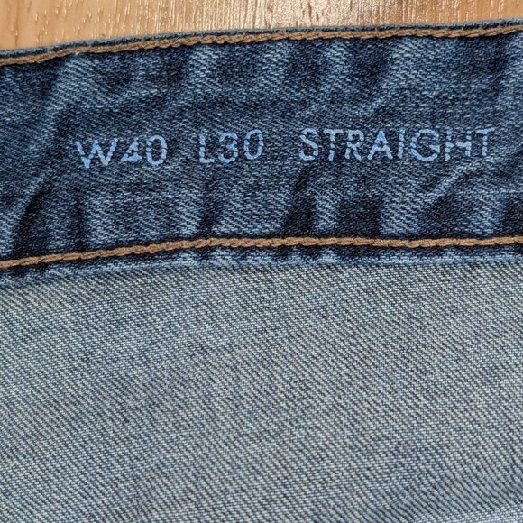 Calvin Klein Jeans Mens 40x30 Blue Straight Leg Stretch Denim Pants - Picture 5 of 12